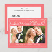 Postale Carte de remerciements de bordure rustique - Coule (Devant / Derrière)