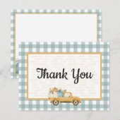 Postale Carte de remerciements de camion citrouille (Devant / Derrière)