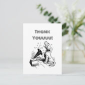 Postale Carte de remerciements de chien idiot, sur mesure  (Debout devant)