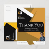 Postale Carte de remerciements de conception de l'immobili (Devant / Derrière)