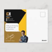 Postale Carte de remerciements de conception de l'immobili (Dos)