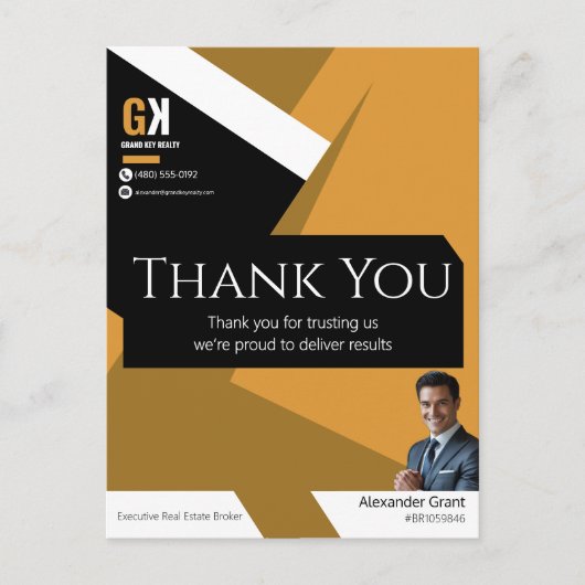 Postale Carte de remerciements de conception de l'immobili (Devant)