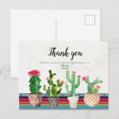 Postale Carte de remerciements de douche Cactus Couples (Devant / Derrière)