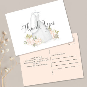 Postale Carte de remerciements de Fête des mariées élégant