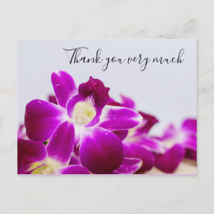 Postale Carte de remerciements de fleur d'orchidée violett