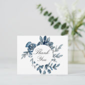 Postale Carte de remerciements de fleurs bleues d'Indigo (Debout devant)
