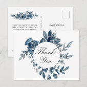 Postale Carte de remerciements de fleurs bleues d'Indigo (Devant / Derrière)