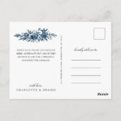 Postale Carte de remerciements de fleurs bleues d'Indigo (Dos)