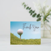 Postale Carte de remerciements de golf avec balle de golf  (Debout devant)