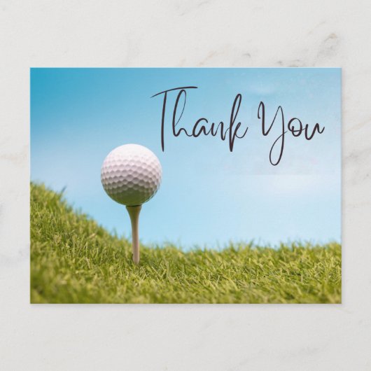 Postale Carte de remerciements de golf avec balle de golf  (Devant)