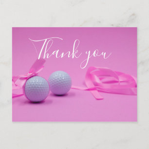 Postale Carte de remerciements de golf avec balle de golf
