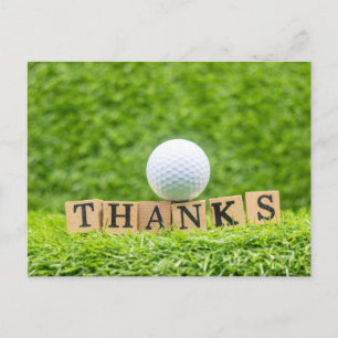 Postale Carte de remerciements de golf avec balle de golf 