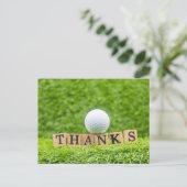 Postale Carte de remerciements de golf avec balle de golf (Debout devant)