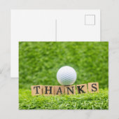 Postale Carte de remerciements de golf avec balle de golf (Devant / Derrière)