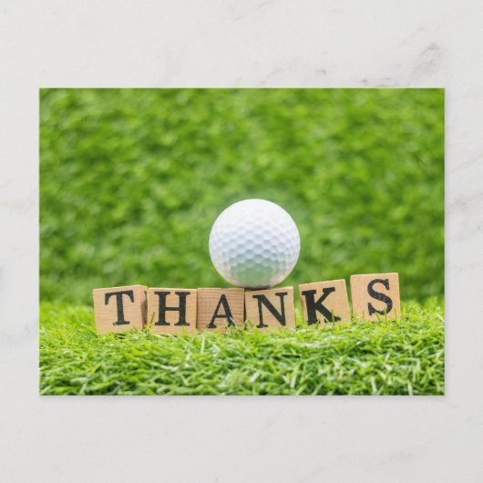 Postale Carte de remerciements de golf avec balle de golf (Devant)