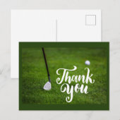 Postale Carte de remerciements de golf avec fer de golf su (Devant / Derrière)