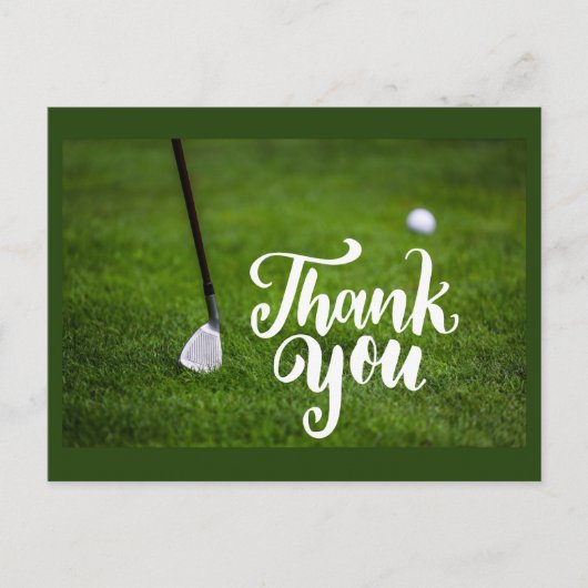 Postale Carte de remerciements de golf avec fer de golf su (Devant)