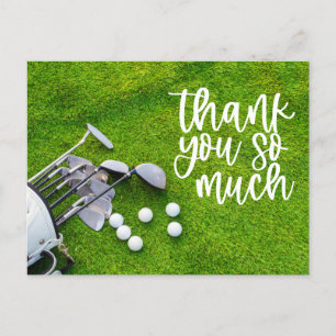 Postale Carte de remerciements de golf avec sac à balle de