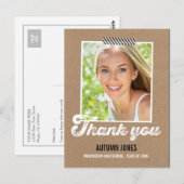 Postale Carte de remerciements de graduation (Devant / Derrière)