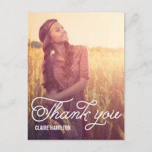 Postale Carte de remerciements de graduation de superposit