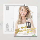 Postale Carte de remerciements de graduation Shimmer éléga (Devant / Derrière)