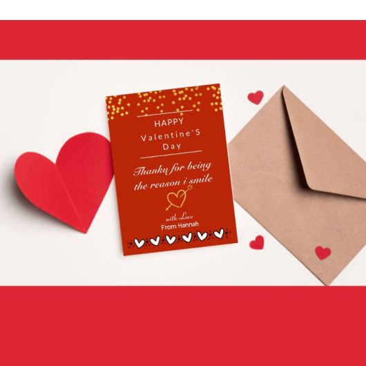 Postale carte de remerciements de la Saint-Valentin person