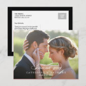 Postale Carte de remerciements de l'élégance pure - Blanc (Devant / Derrière)