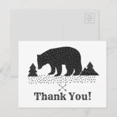 Postale Carte de remerciements de l'ours des bois (Devant / Derrière)