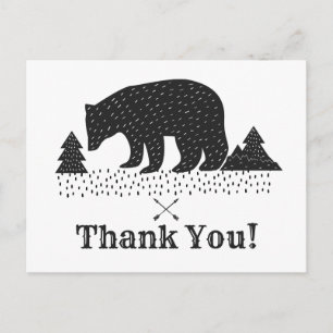 Postale Carte de remerciements de l'ours des bois