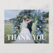 Postale carte de remerciements de mariage de texte minimal (Devant)