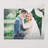 Postale carte de remerciements de mariage de texte minimal (Devant)