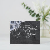 Postale Carte de remerciements de mariage d'hiver noir (Debout devant)