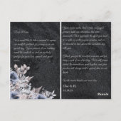 Postale Carte de remerciements de mariage d'hiver noir (Dos)