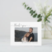 Postale Carte de remerciements de mariage élégante (Debout devant)