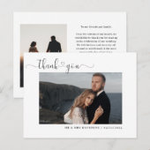 Postale Carte de remerciements de mariage élégante (Devant / Derrière)