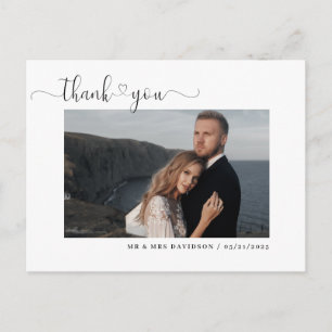 Postale Carte de remerciements de mariage élégante