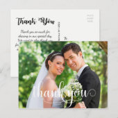 Postale Carte de remerciements de Mariage photo rustique (Devant / Derrière)