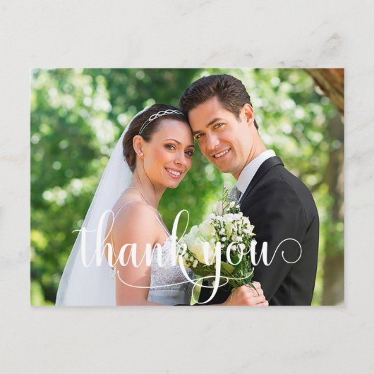 Postale Carte de remerciements de Mariage photo rustique (Devant)