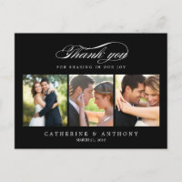 Carte de remerciements de mariage simple et élégan