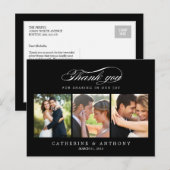 Postale Carte de remerciements de mariage simple et élégan (Devant / Derrière)