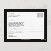 Postale Carte de remerciements de mariage simple et élégan (Dos)