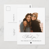 Postale carte de remerciements de messagerie de script noi (Devant / Derrière)