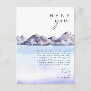 Postale Carte de remerciements de montagne d'hiver