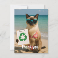 Carte de remerciements de nettoyage de plage pour