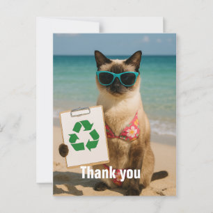 Postale Carte de remerciements de nettoyage de plage pour 