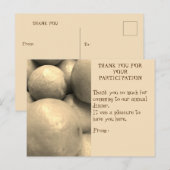 POSTALE CARTE DE REMERCIEMENTS DE PARTICIPATION AU DÎNER (Devant / Derrière)