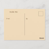 POSTALE CARTE DE REMERCIEMENTS DE PARTICIPATION AU DÎNER (Dos)