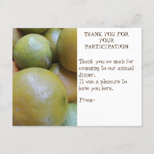 POSTALE CARTE DE REMERCIEMENTS DE PARTICIPATION AU DÎNER