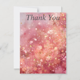 Postale Carte de remerciements de Parties scintillant rose