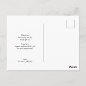 Postale Carte de remerciements de script d'aquarelle flora (Dos)